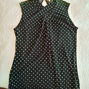 Black polka-dot top